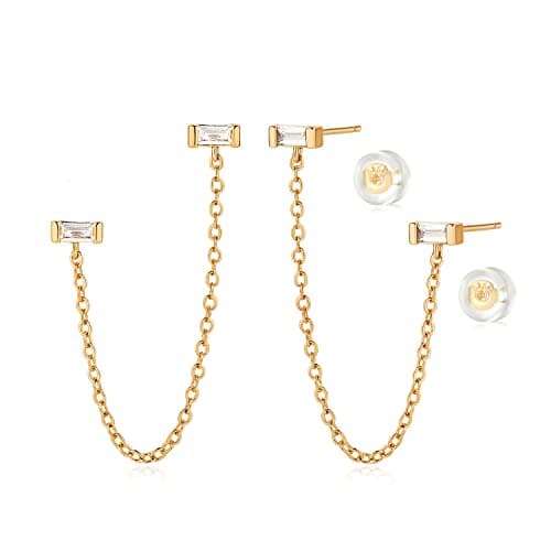 MYEARS Gold Stud Earrings 14K Gold Filled Hypoallergenic Everyday Jewelry
