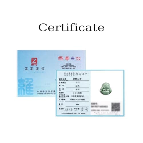 Grade A Certified Natural Jade Buddha Pendant Necklace, Feng Shui Luck Amulet