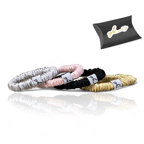 Soft Mulberry Silk Non Slip Colorful Scrunchies 4 Pack