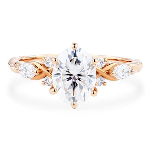 Pattiring Oval 1.36CT Moissanite Engagement Ring, 925 Sterling Silver Size 3-10