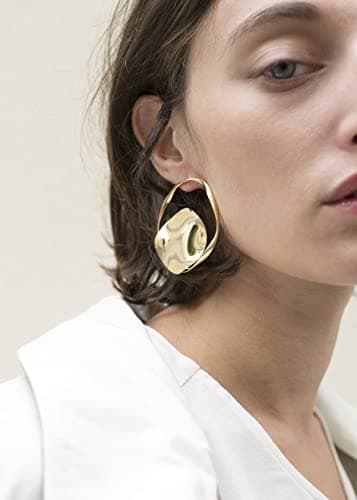 Doubnine Gold Hoop Stud Earrings for Women Minimalist Fashion Jewelry