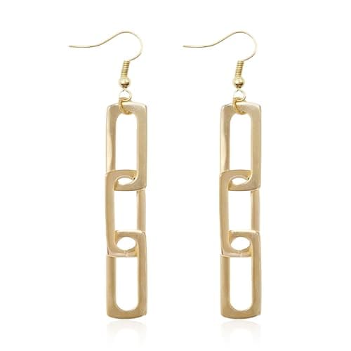 QIAOLEHUI Gold & Silver Plated Minimalist Rectangle Dangle Earrings for Women