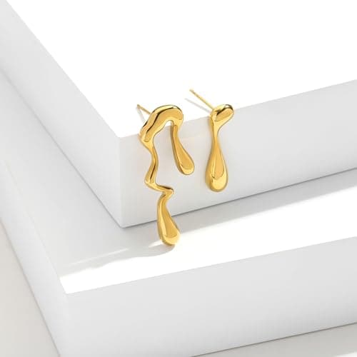 INNERDIVA Gold Hypoallergenic Abstract Geometric Boho Earrings