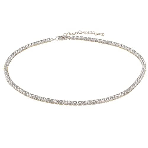 Adjustable 3mm Tennis Choker Necklace for Women