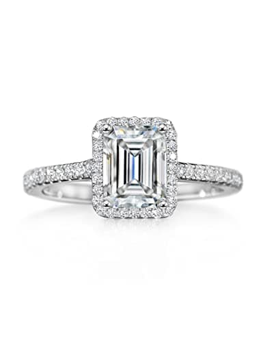 Refined and simplified title: Michooyel 925 Sterling Silver 2ct Emerald Cut Moissanite Engagement Ring for Women