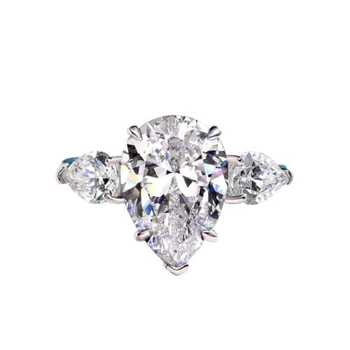 Michooyel S925 5.0ct Pear Cut Cubic Zirconia Engagement RingSilver Wedding Bridal Band Fine Jewelry For Women