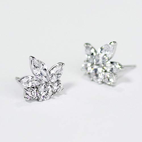 Michooyel Marquise Cubic Zirconia Stud Earrings for Bridal Bridesmaids