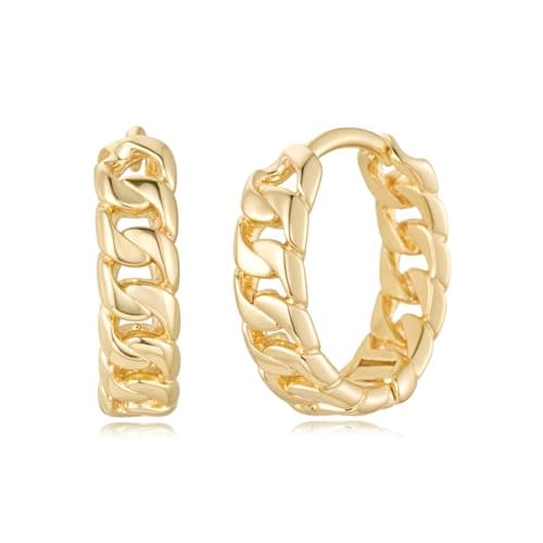 MYEARS 14K Gold Plated Simple Hoop Earrings Hypoallergenic