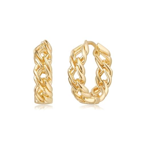 MYEARS 14K Gold Plated Simple Hoop Earrings Hypoallergenic