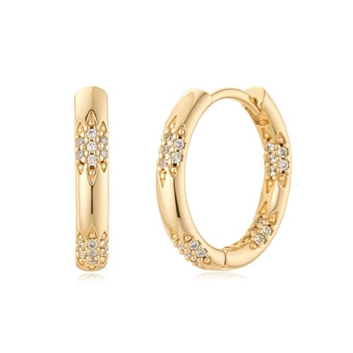 MYEARS 14K Gold Plated Simple Hoop Earrings Hypoallergenic