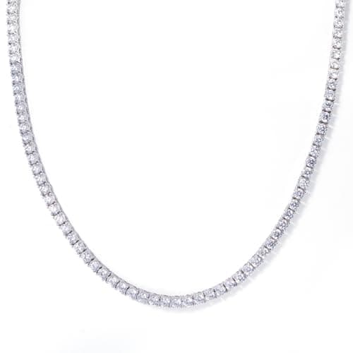 DUALFERV Women's 18K Gold Plated Tennis Necklace & Bracelet, Cubic Zirconia, 3mm, Long Chain