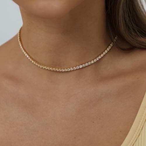 Cubix Gold Plated Diamond Choker for Women