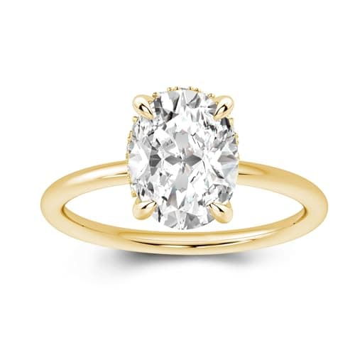 Effinny 2.0ct Moissanite Ova Cut Solitaire Ring, D Color VVS1, 925 Silver