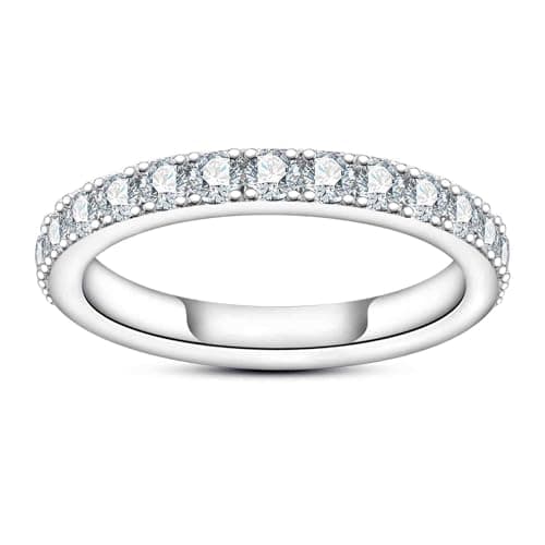 Gobaalele 5A Grade Round/Cushion Cut Cubic Zirconia Eternity Ring for Women