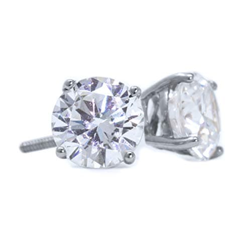 Brilliant Lab Creations 1-4CT Moissanite Stud Earrings, 14k Gold for Women