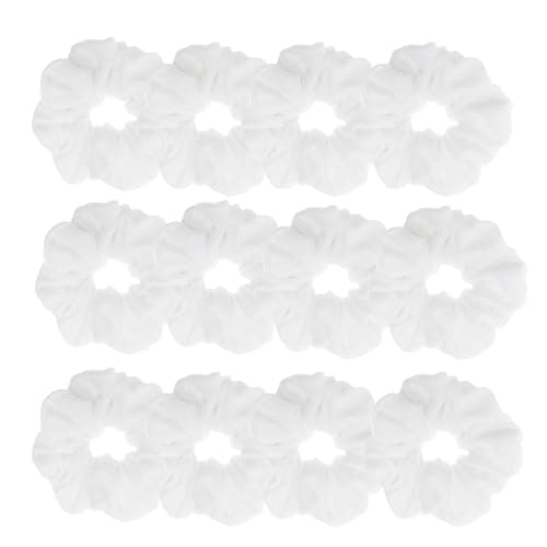Large Yellow Velvet Scrunchies for Thick Hair (12pcs)