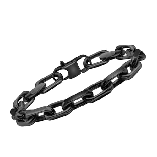 VNOX Men's Diamond-Cut Paperclip Bracelet Trends in Chunky Stainless Steel Jewelry