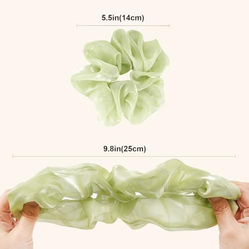 Refined title: Organza Hair Scrunchies for Women and Girls - 5 Pack