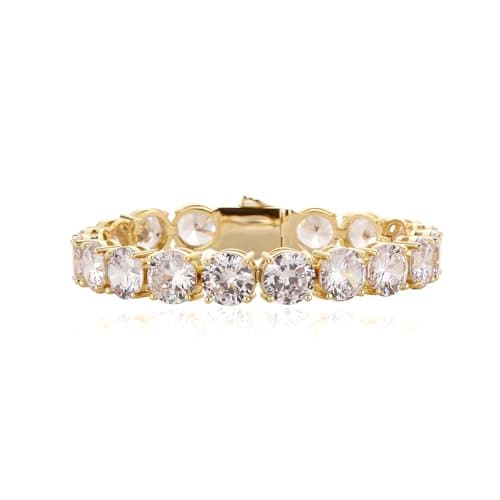 JINAO 14K Gold Plated 5A+ CZ Diamond Tennis Bracelet for Men & Women