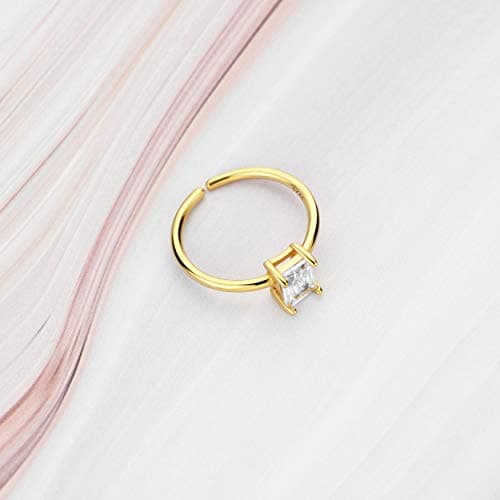 Women's Adjustable 18K Gold Plated CZ Statement Ring
