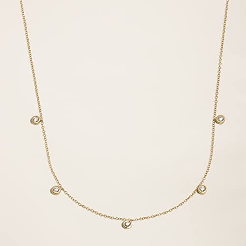 Caratmerry Lab Grown Diamond 14k Solid Gold Solitaire Necklace