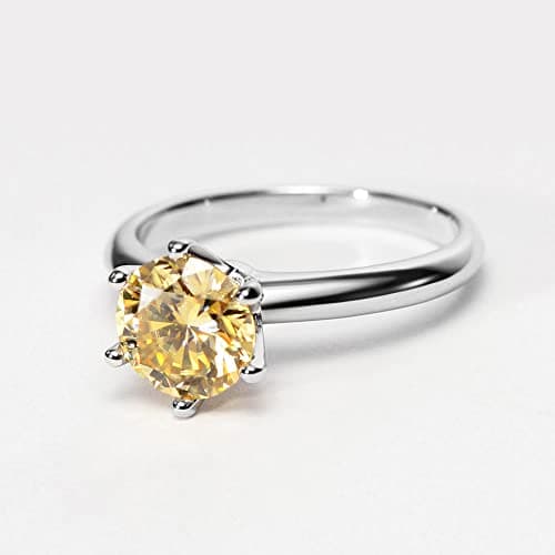 2CT D-E/Crystal AB Moissanite Solitaire Promise Ring for Women