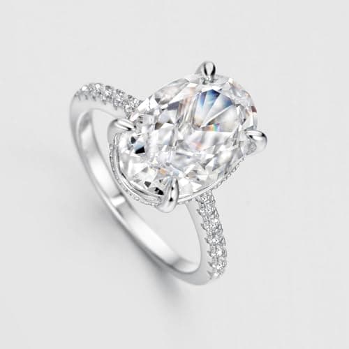 Michooyel 4.0ct Oval Cut Women's Engagement Ring