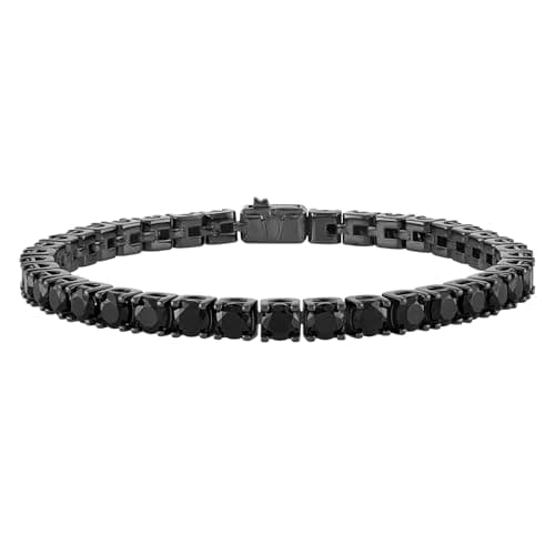 Bulova Men's Classic Black Ruthenium Plated Tennis Bracelet