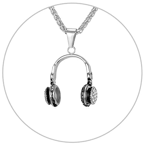 Stainless Steel 18K Gold Plated Rock Music Necklace Adjustable Chain Men Women Teens