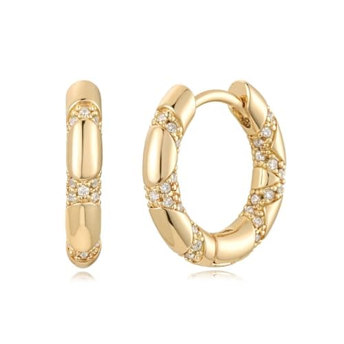 MYEARS 14K Gold Plated Simple Hoop Earrings Hypoallergenic