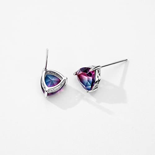 Michooyel S925 Mystic Topaz Stud Earrings for Women