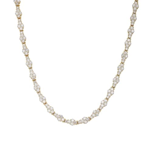TOPGRILLZ 14K Gold Plated Dainty Tennis Chain Necklace 16-24 Inches