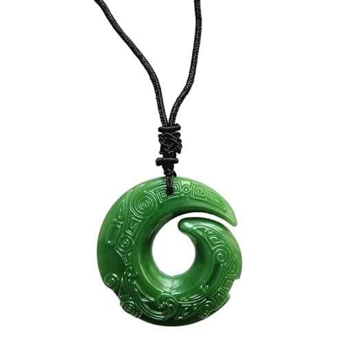 Handmade Green Jade Dragon Pendant Necklace for Men and Women