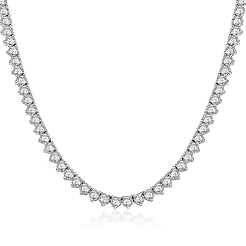 MDFUN 18K Gold Plated CZ Tennis Necklace