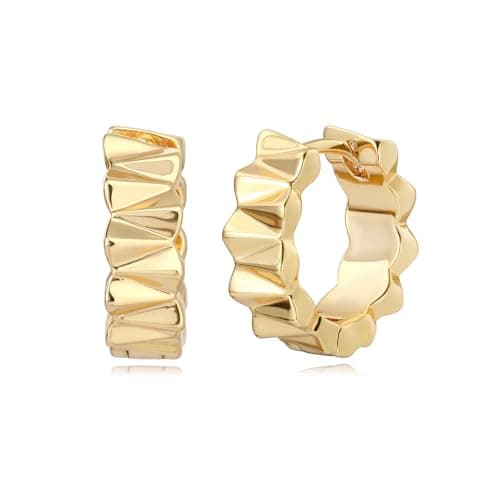 MYEARS 14K Gold Plated Simple Hoop Earrings Hypoallergenic