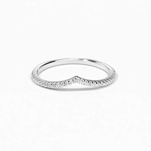 Michooyel Sterling Silver V Shape Chevron Rings for Women