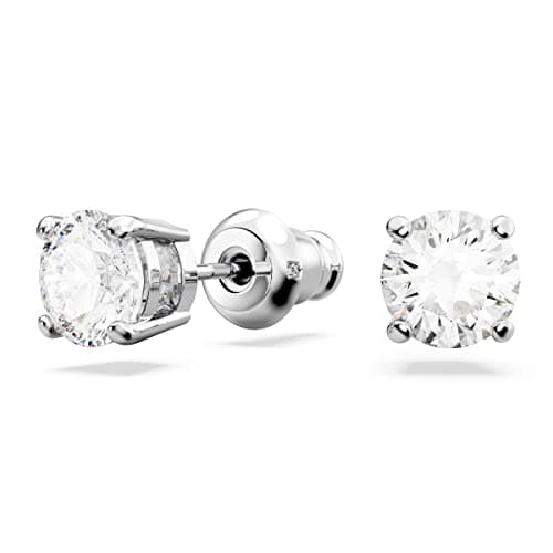 Swarovski Matrix Tennis All-Round Necklace & Pierced Stud Earrings with Clear Crystals