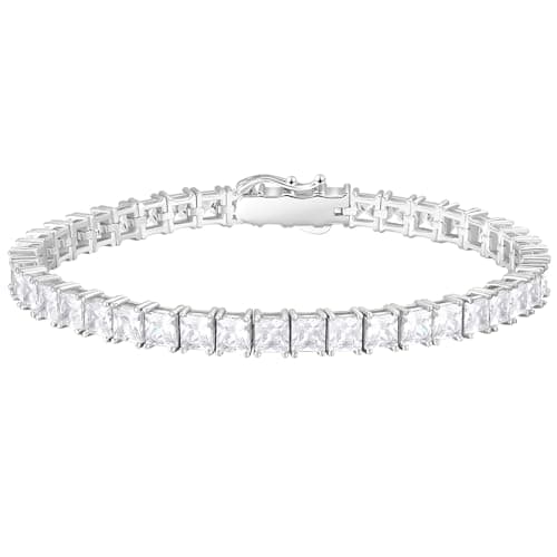 KRKC&CO 2/3/4mm Sterling Silver Tennis Bracelets, 14k Gold/White Gold Plated, Iced Out CZ