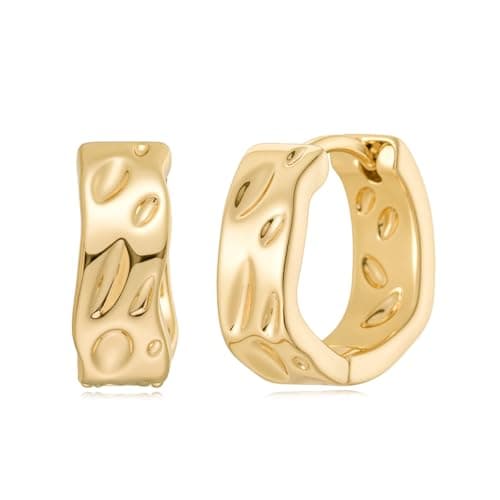 MYEARS 14K Gold Plated Simple Hoop Earrings Hypoallergenic