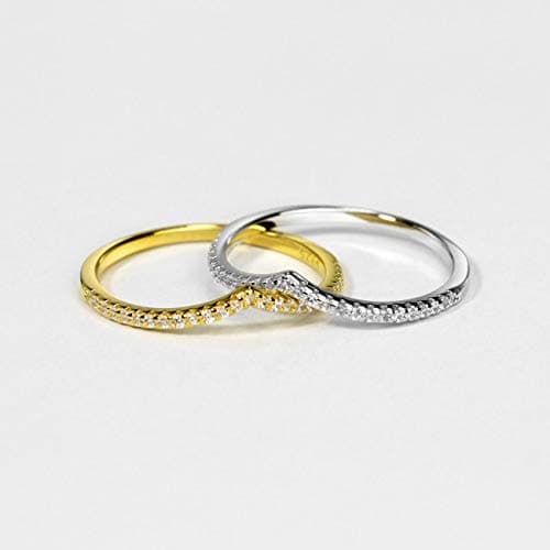Michooyel Sterling Silver V Shape Chevron Rings for Women