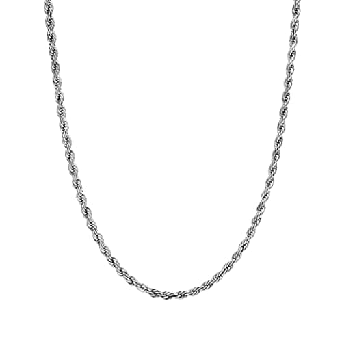 Michooyel 3mm Twist Rope Necklace for Men, Women, Boys and Teens