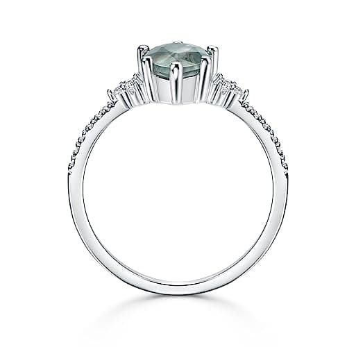 Aquatic Agate Promise Ring - Women's Sterling Silver Jewelry