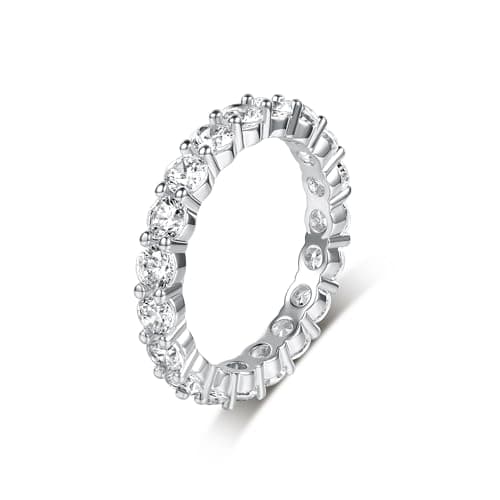 18K Gold Plated Round Cubic Zirconia Band Ring for Men & Women