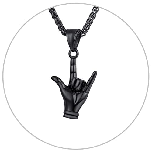 Stainless Steel 18K Gold Plated Rock Music Necklace Adjustable Chain Men Women Teens