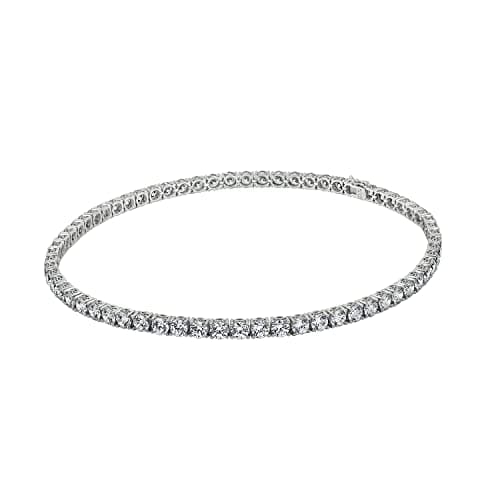 Amazon Essentials Sterling Silver Tennis Necklace with Round Cut Infinite Elements CZ