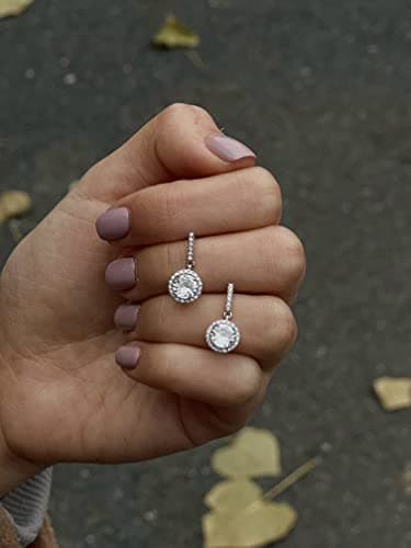 Refined and simplified title: Michooyel S925 Halo Diamond Bridal Drop Earrings