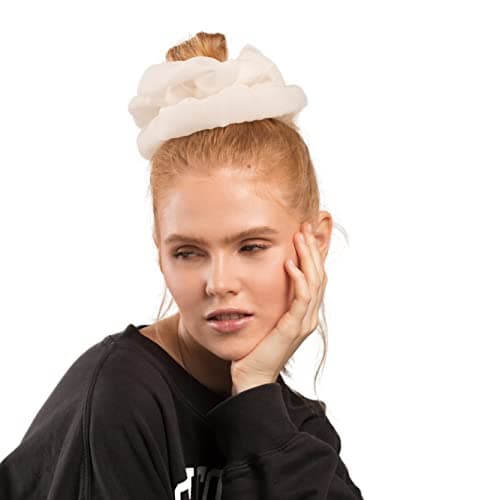 Kitsch Chiffon Dinner Scrunchie for Thick Hair - Cream