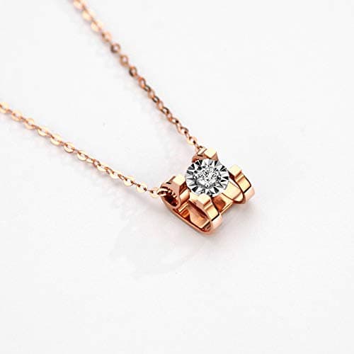 Michooyel 18K Rose Gold Diamond Pendant Necklace for Women
