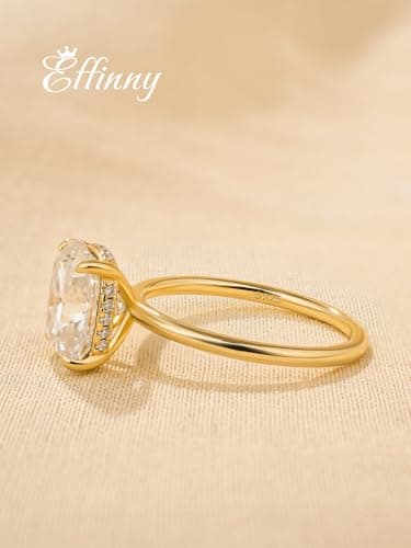 Effinny 3.5ct Elongated Cushion Cut Moissanite Engagement Ring, 925 Sterling Silver
