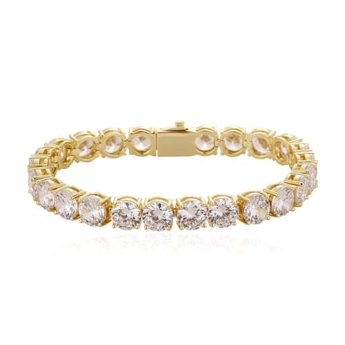 JINAO 14K Gold Plated 5A+ CZ Diamond Tennis Bracelet for Men & Women